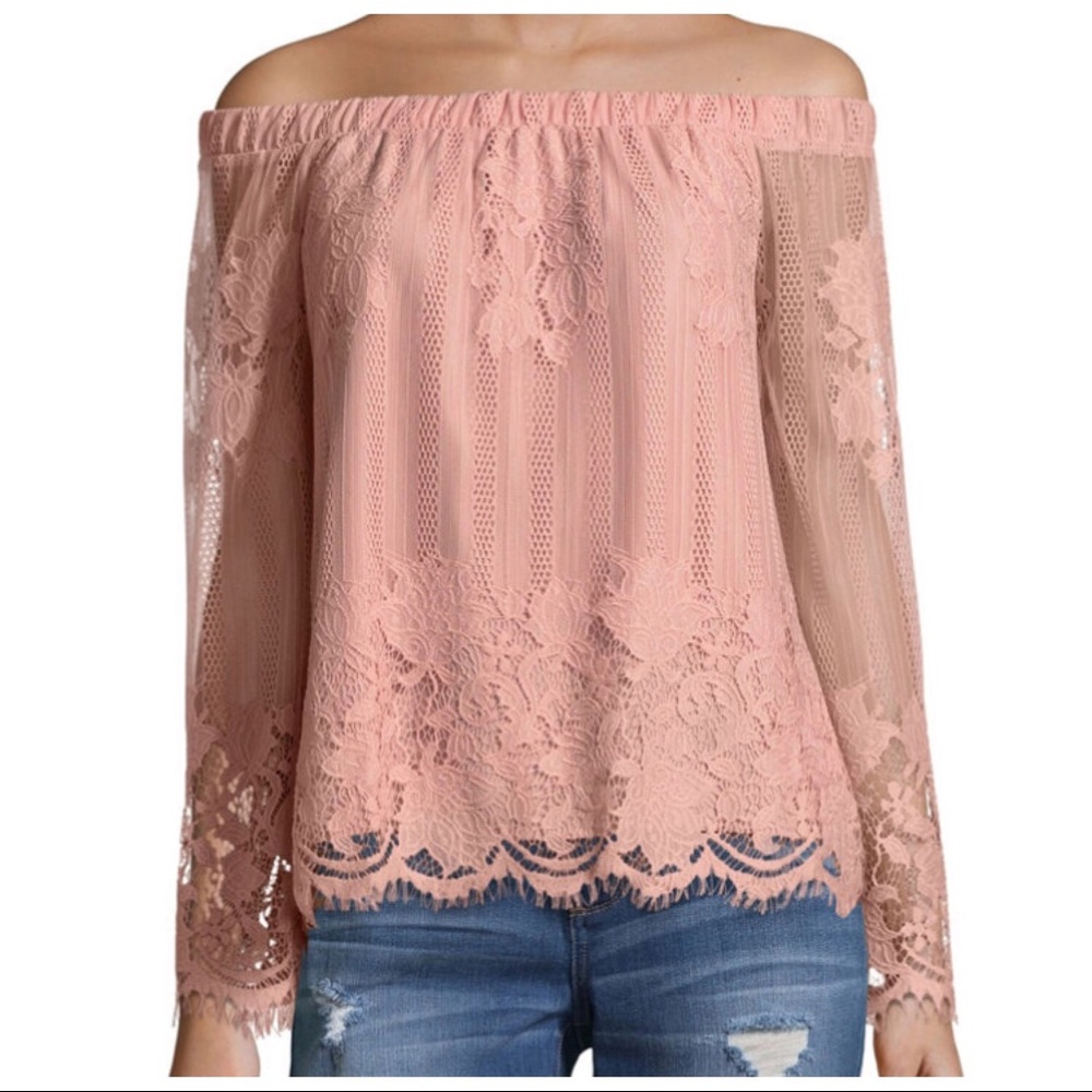 Blush Lace Off-Shoulder Top NWT
